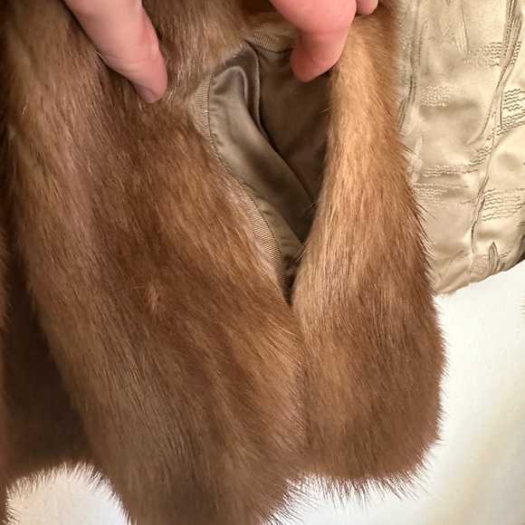 Nicholas Ungar Mink Fur Coat For Women Genuine Fur Vintage Coat Beige | Medium - Picture 2 of 4